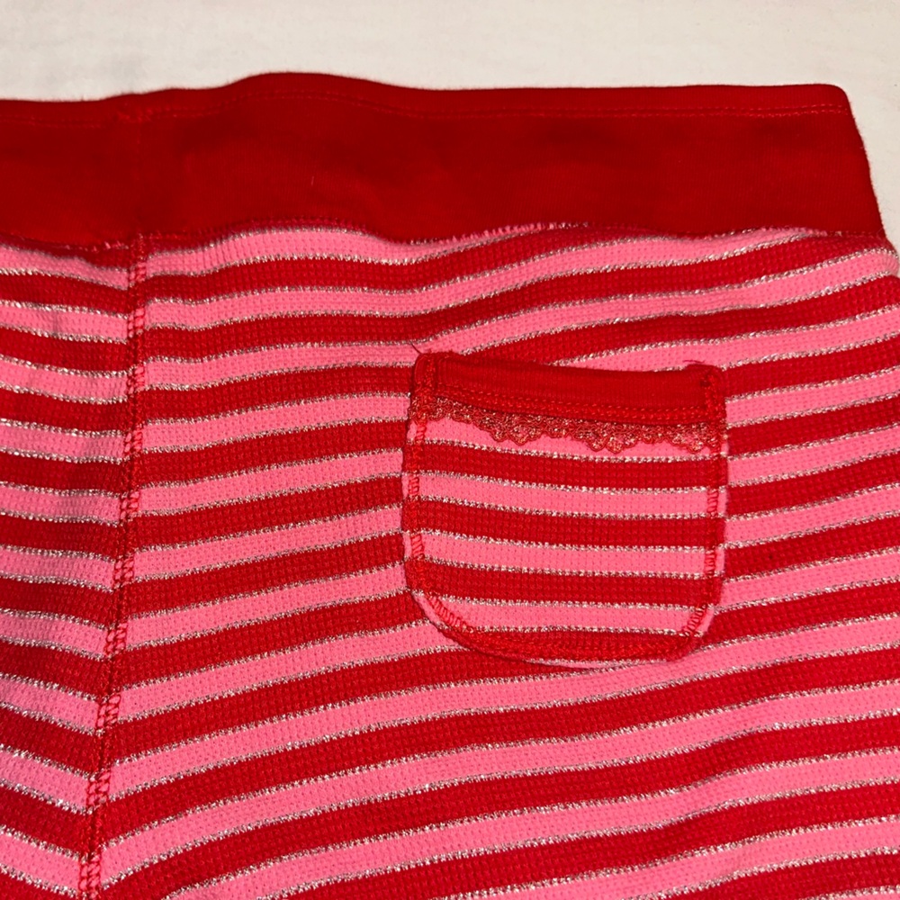 Victoria's Secret Intimates Red & Pink Glitter Stripe Drawstring Sleep Pants - Picture 6 of 8